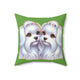 Spun Polyester Square Pillow - Maltese Lovers
