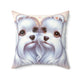 Spun Polyester Square Pillow - Maltese Lovers