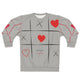 Unisex Sweatshirt (AOP) - Tick-Tack-Toe Hearts