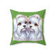 Spun Polyester Square Pillow - Maltese Lovers