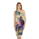 Shoulder Dress (AOP)-Watercolor Gala Dress