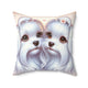 Spun Polyester Square Pillow - Maltese Lovers