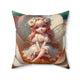 Spun Polyester Square Pillow-Fairy, Heart, Butterfly