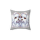 Spun Polyester Square Pillow - Maltese Lovers