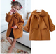 Girls Woolen  Bowknot Coat