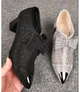 Ladies Luxury Mesh Side Zipper Pointed Toe Shoes