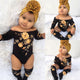 2pcs Toddler Baby Girl Long Sleeve Flower Romper + Leg Warmers
