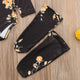 2pcs Toddler Baby Girl Long Sleeve Flower Romper + Leg Warmers