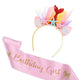 Birthday Girl Silk Sash & Unicorn Headband