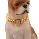 Hip-Hop Stainless Steel Gold Plated Thick Link Large Dog Collar