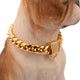 Hip-Hop Stainless Steel Gold Plated Thick Link Large Dog Collar