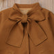 Girls Woolen  Bowknot Coat