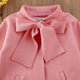 Girls Woolen  Bowknot Coat