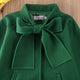 Girls Woolen  Bowknot Coat