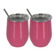 2Pcs/set Stainless Steel 12oz  Wine Tumbler With Lid + Straw + Cleaning Brush