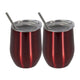 2Pcs/set Stainless Steel 12oz  Wine Tumbler With Lid + Straw + Cleaning Brush