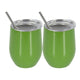 2Pcs/set Stainless Steel 12oz  Wine Tumbler With Lid + Straw + Cleaning Brush