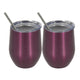 2Pcs/set Stainless Steel 12oz  Wine Tumbler With Lid + Straw + Cleaning Brush