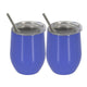 2Pcs/set Stainless Steel 12oz  Wine Tumbler With Lid + Straw + Cleaning Brush