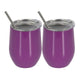 2Pcs/set Stainless Steel 12oz  Wine Tumbler With Lid + Straw + Cleaning Brush