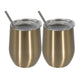 2Pcs/set Stainless Steel 12oz  Wine Tumbler With Lid + Straw + Cleaning Brush