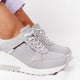 New Lace-Up Wedge Ladies Sneakers