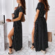 Women's Long Polkadot Empire Waist  Dress