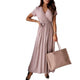 Women's Long Polkadot Empire Waist  Dress