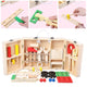Kids Construction Set with Wooden Toolbox