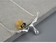 Bee and Dripping Honey Pendant Necklace