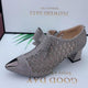 Ladies Luxury Mesh Side Zipper Pointed Toe Shoes