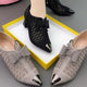 Ladies Luxury Mesh Side Zipper Pointed Toe Shoes