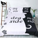 Black + White Cat/Dog/He and her Bedding Set