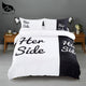 Black + White Cat/Dog/He and her Bedding Set